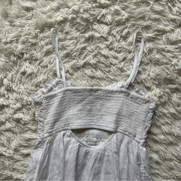 American Eagle Ruffle Upper Back Cutout White Mini Dress New With Tags Size M - Picture 9 of 10